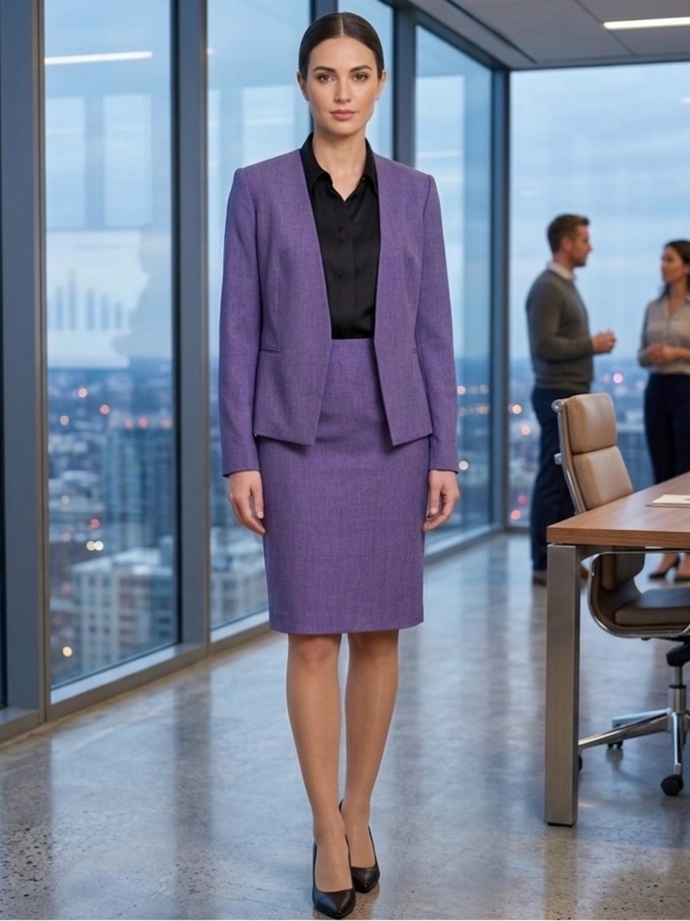 Nine West Purple Blazer and Skirt Ensemble Size 10 NWT